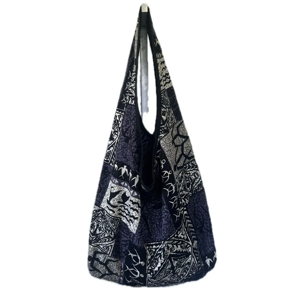 Polynesian Handmade Hawaiian Reversable Tribal Shoulder Hobo Beach Shopping Bag